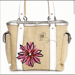 Coach Limited Edition Straw Raffia Bee tote